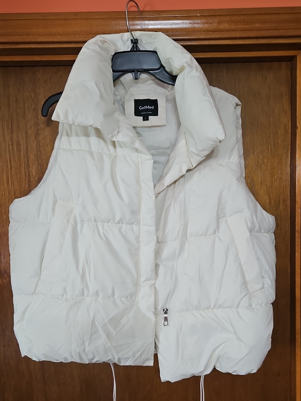 Cream Puffer Vest Womens Large